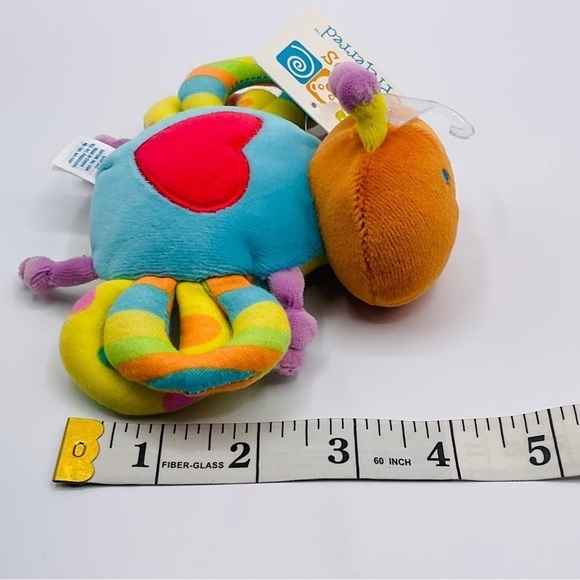 KIDS Preferred 5” Butterfly Bug Insect Rattle Stuffed Plush Cloth Baby Toy Heart - Picture 12 of 12